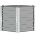 Letto Rialzato Giardino in Acciaio Zincato 129x129x77 cm Grigio