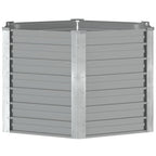 Letto Rialzato Giardino in Acciaio Zincato 129x129x77 cm Grigio