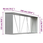 Capannone da Giardino in Acciaio Zincato 330x84x152cm Grigio