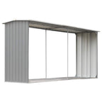 Capannone da Giardino in Acciaio Zincato 330x92x153cm Grigio