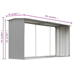 Capannone da Giardino in Acciaio Zincato 330x92x153cm Grigio