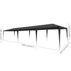 Tenda per Feste 3x9 m in PE Antracite