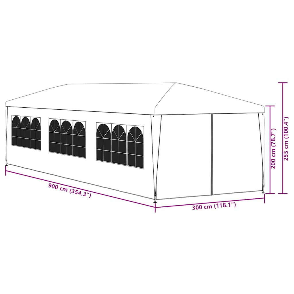 Tenda per Feste 3x9 m Antracite
