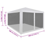 Tenda per Feste con 4 Pareti in Rete 4x3 m