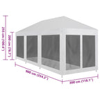 Tenda per Feste con 8 Pareti in Rete 9x3 m
