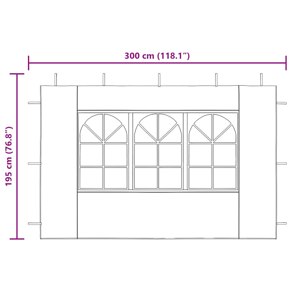 Parete per Tendostruttura in PE 2pz con Finestra Bianco
