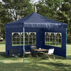 Parete per Tendostruttura 2 pz con Finestra in PE Blu