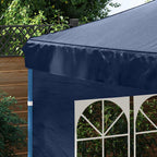Parete per Tendostruttura 2 pz con Finestra in PE Blu
