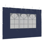Parete per Tendostruttura 2 pz con Finestra in PE Blu