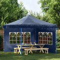 Parete per Tendostruttura 2 pz con Finestra in PE Blu