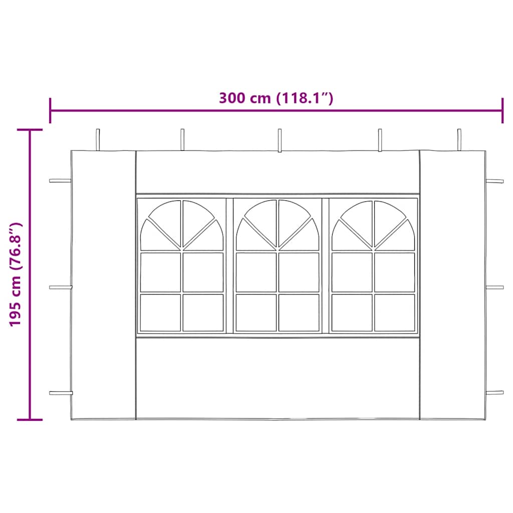 Parete per Tendostruttura in PE 2pz con Finestra Antracite