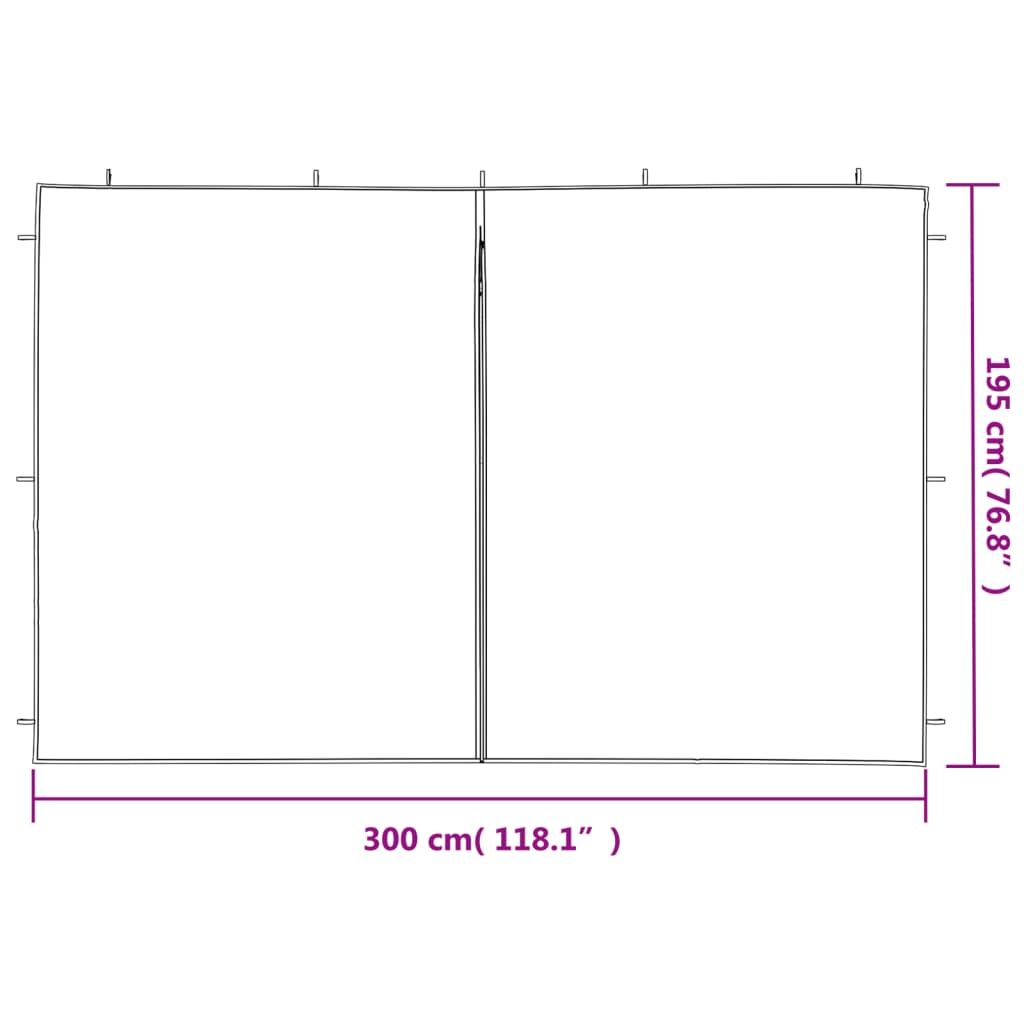 Parete per Tendostruttura in PE 2 pz con Cerniera Antracite