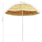 Ombrellone da Spiaggia Naturale 240 cm in Stile Hawaiano