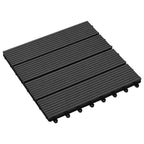 Piastrella per Decking 11 pcs Nero 30 x 30 cm WPC
