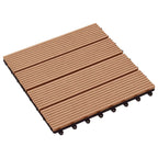 Piastrella per Decking 11 pcs Teak riciclato 30 x 30 cm WPC