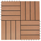 Piastrella per Decking 11 pcs Teak riciclato 30 x 30 cm WPC
