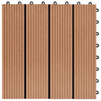 Piastrella per Decking 11 pcs Teak riciclato 30 x 30 cm WPC
