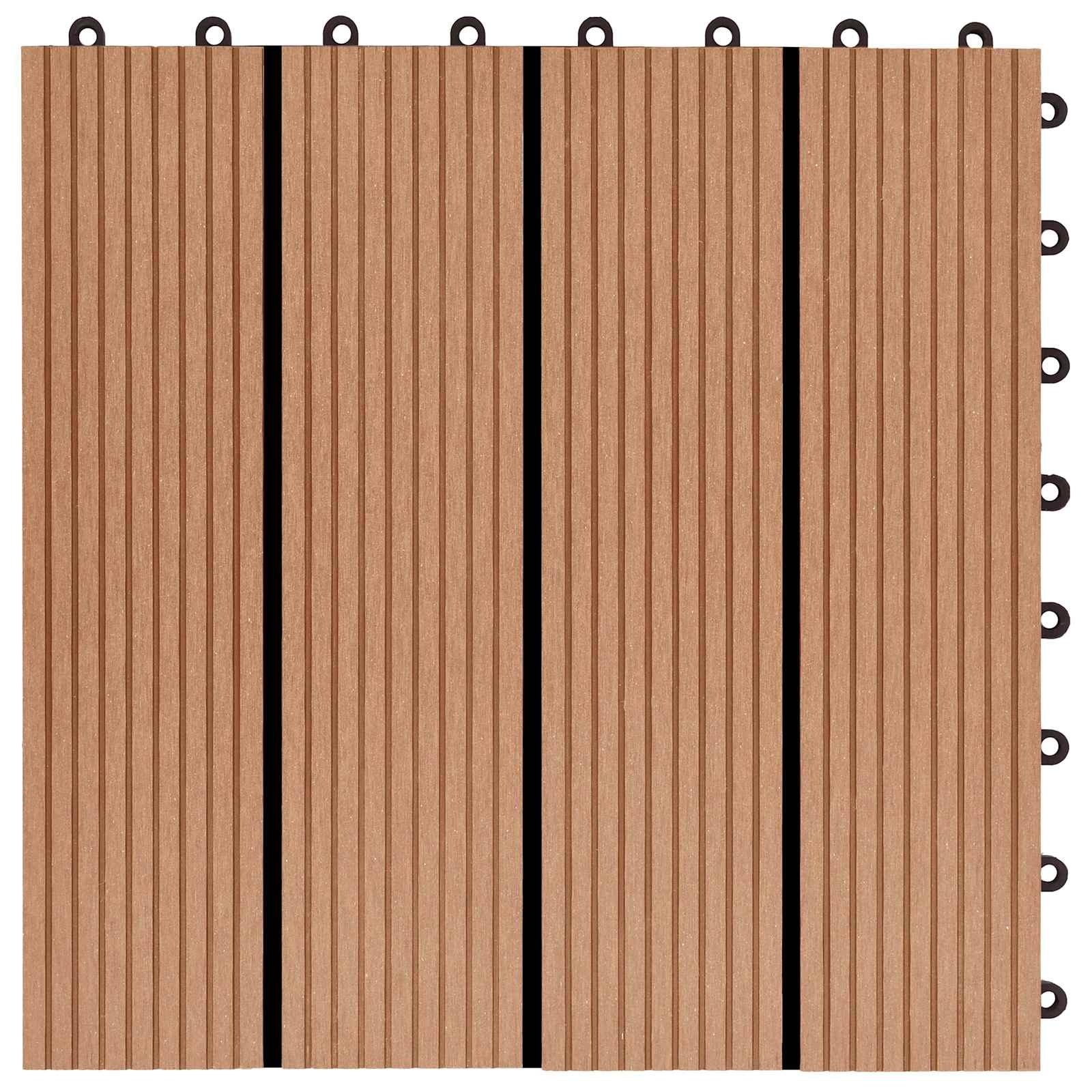 Piastrella per Decking 11 pcs Teak riciclato 30 x 30 cm WPC