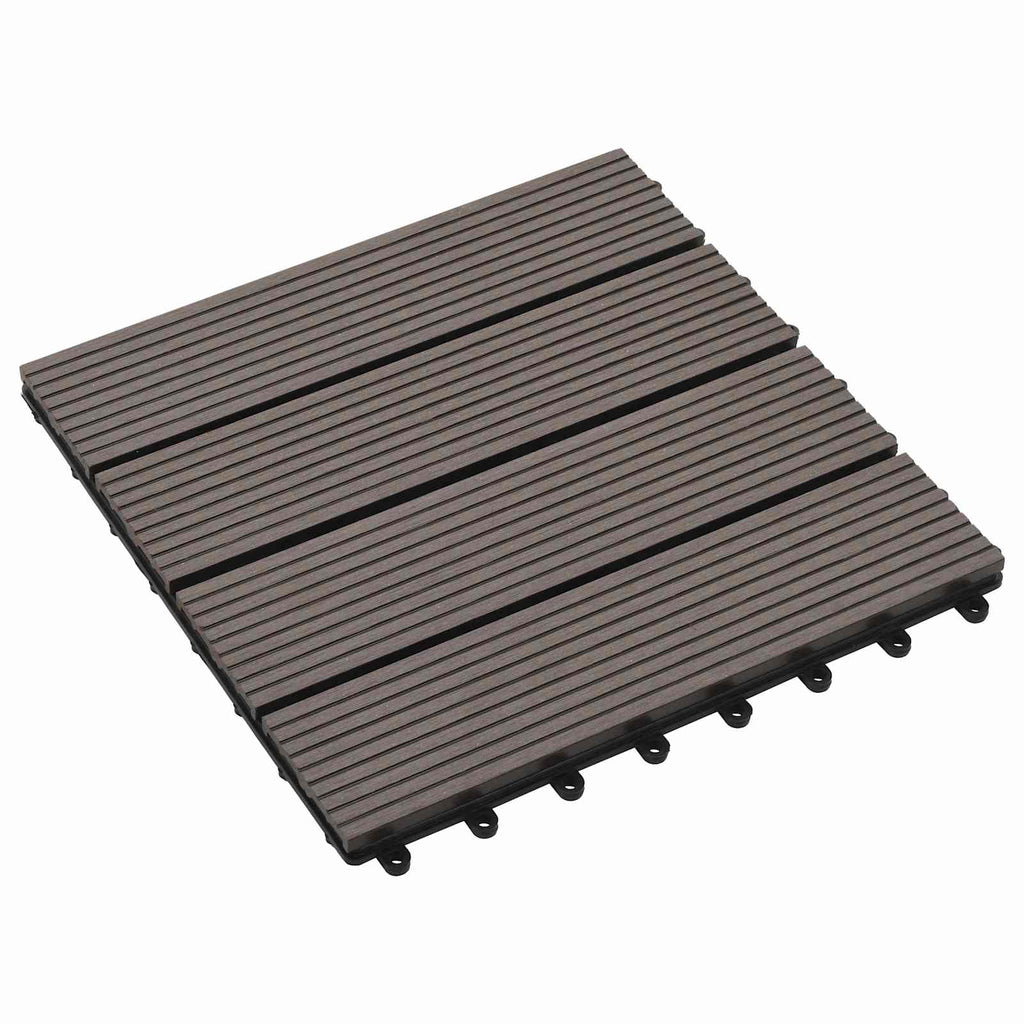 Piastrella per Decking 11 pcs Marrone Scuro 30 x 30 cm WPC