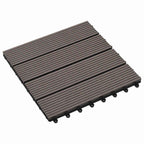 Piastrella per Decking 11 pcs Marrone Scuro 30 x 30 cm WPC