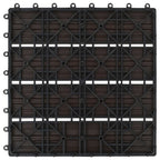 Piastrella per Decking 11 pcs Marrone Scuro 30 x 30 cm WPC