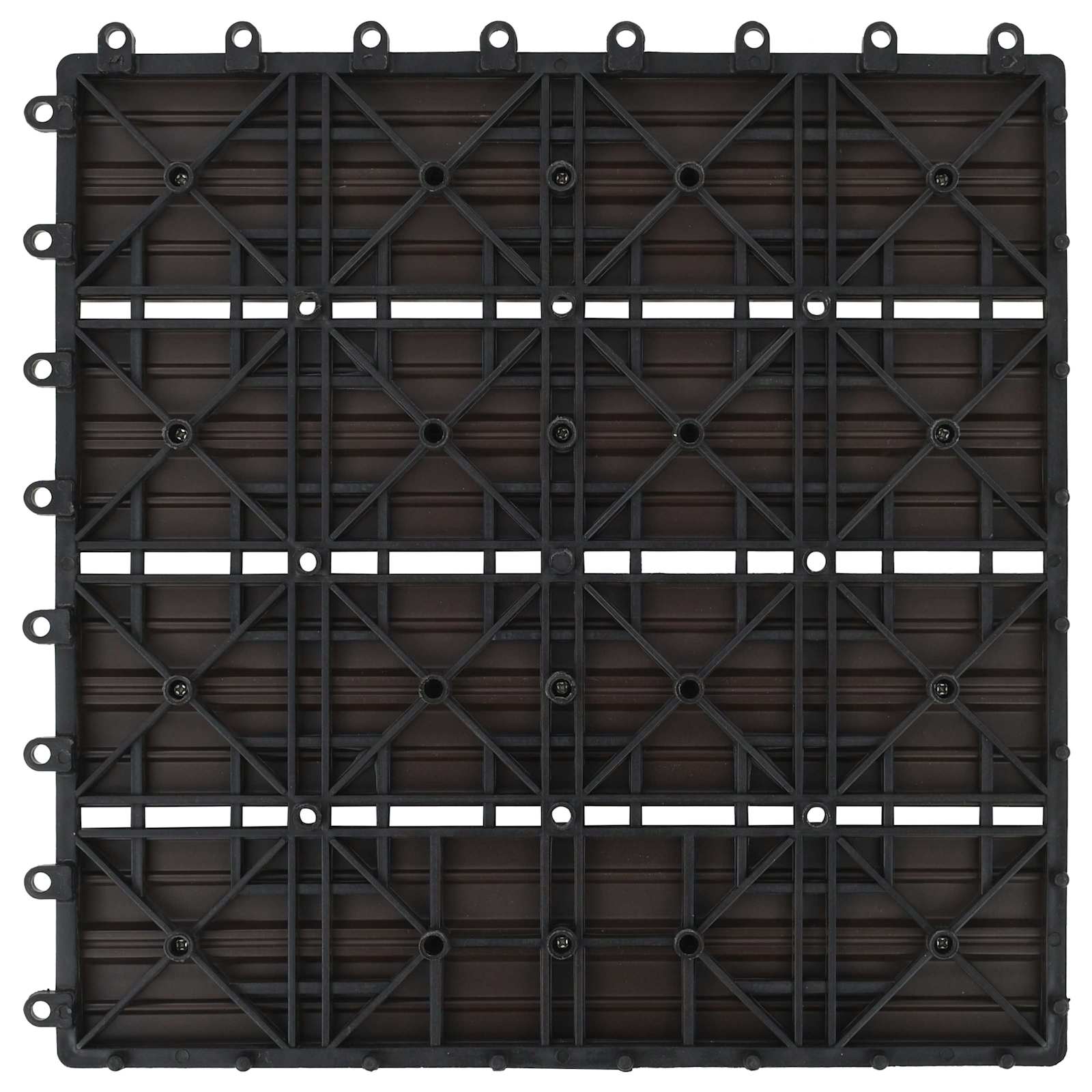 Piastrella per Decking 11 pcs Marrone Scuro 30 x 30 cm WPC