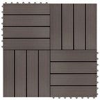 Piastrella per Decking 11 pcs Marrone Scuro 30 x 30 cm WPC