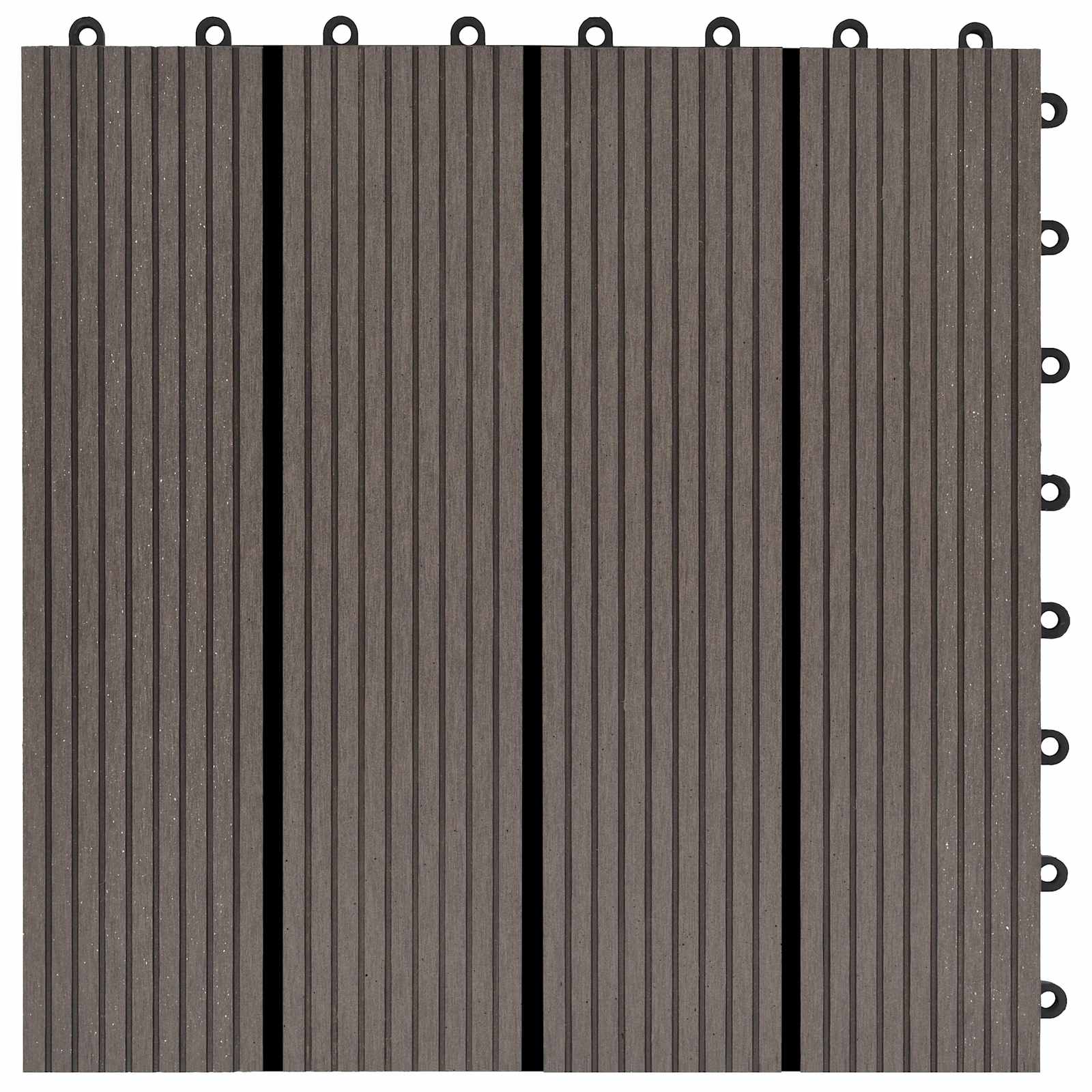 Piastrella per Decking 11 pcs Marrone Scuro 30 x 30 cm WPC