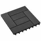 Piastrella per Decking 11 pcs Nero 30 x 30 cm WPC