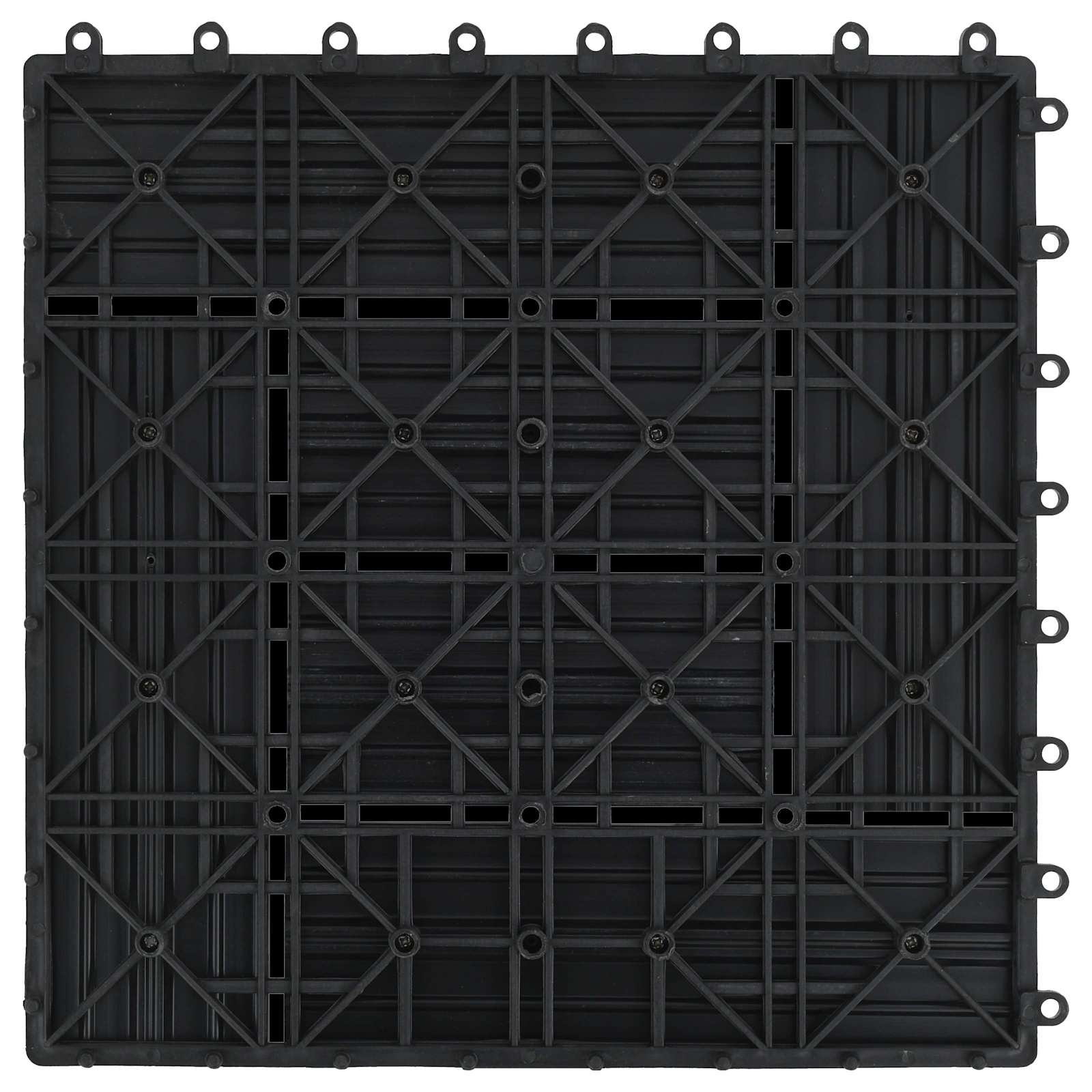 Piastrella per Decking 11 pcs Nero 30 x 30 cm WPC