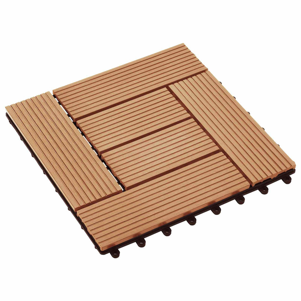 Piastrella per Decking 11 pcs Teak riciclato 30 x 30 cm WPC