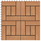 Piastrella per Decking 11 pcs Teak riciclato 30 x 30 cm WPC