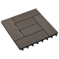 Piastrella per Decking 11 pcs Marrone Scuro 30 x 30 cm WPC