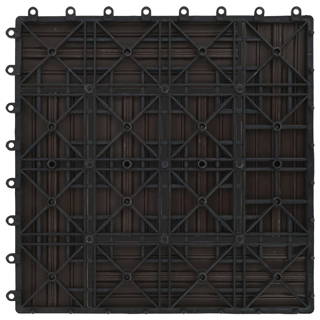Piastrella per Decking 11 pcs Marrone Scuro 30 x 30 cm WPC