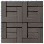 Piastrella per Decking 11 pcs Marrone Scuro 30 x 30 cm WPC