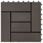 Piastrella per Decking 11 pcs Marrone Scuro 30 x 30 cm WPC