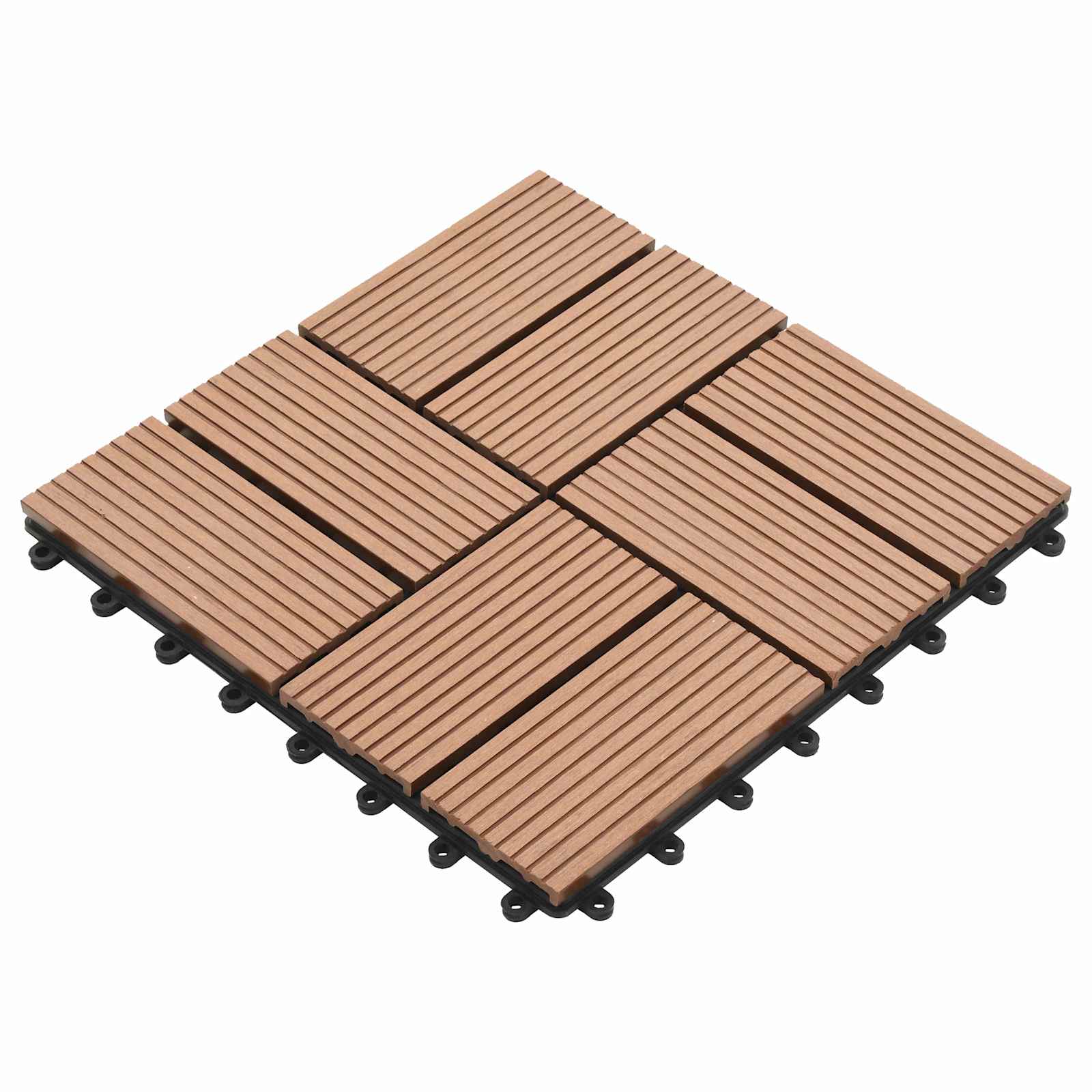 Piastrella per Decking 11 pcs Marrone 30 x 30 cm WPC