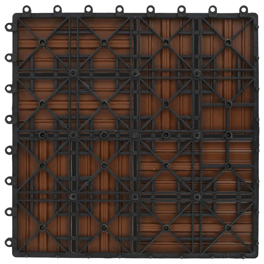 Piastrella per Decking 11 pcs Marrone 30 x 30 cm WPC