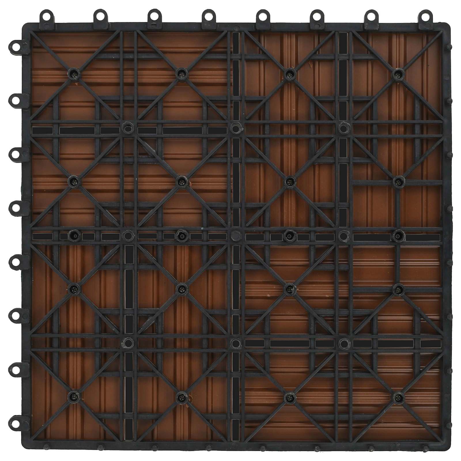 Piastrella per Decking 11 pcs Marrone 30 x 30 cm WPC