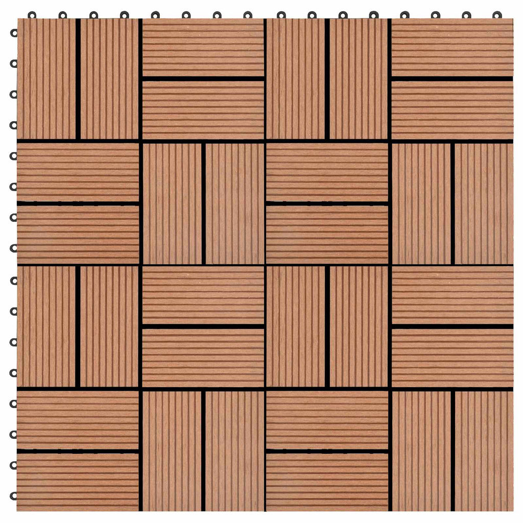 Piastrella per Decking 11 pcs Marrone 30 x 30 cm WPC