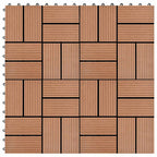 Piastrella per Decking 11 pcs Marrone 30 x 30 cm WPC
