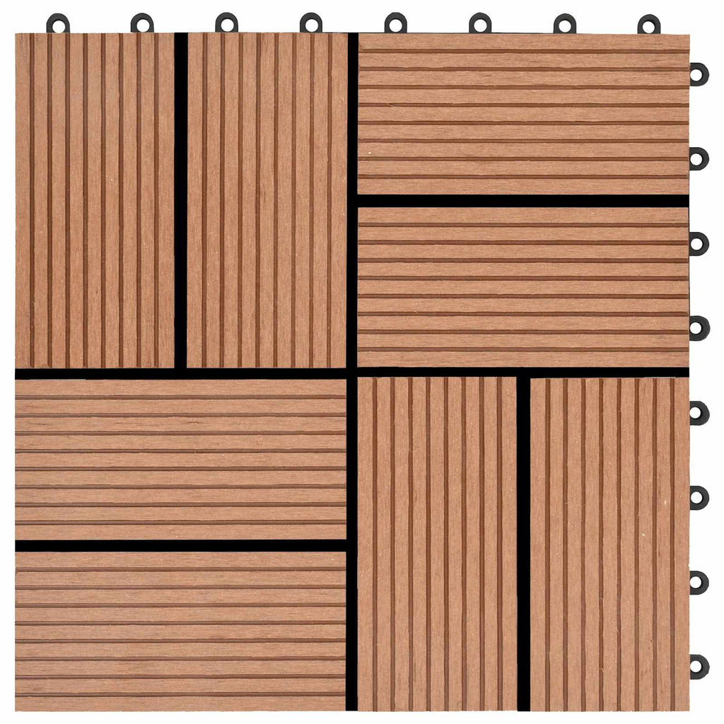 Piastrella per Decking 11 pcs Marrone 30 x 30 cm WPC