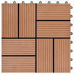 Piastrella per Decking 11 pcs Marrone 30 x 30 cm WPC