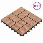 Piastrella per Decking 11 pcs Marrone 30 x 30 cm WPC