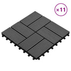 Piastrella per Decking 11 pcs Grigio 30 x 30 cm WPC