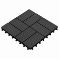 Piastrella per Decking 11 pcs Nero 30 x 30 cm WPC