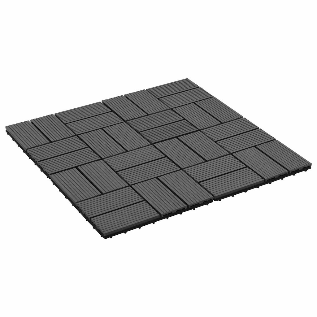 Piastrella per Decking 11 pcs Nero 30 x 30 cm WPC