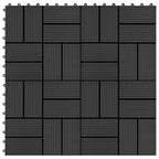 Piastrella per Decking 11 pcs Nero 30 x 30 cm WPC