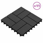 Piastrella per Decking 11 pcs Nero 30 x 30 cm WPC