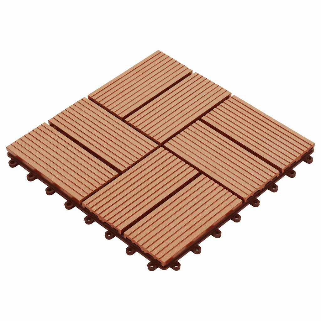 Piastrella per Decking 11 pcs Teak riciclato 30 x 30 cm WPC